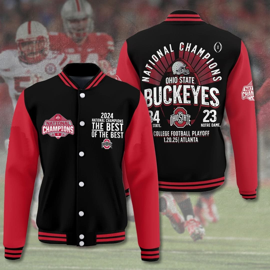 Ohio State Buckeyes National Champions 2024-25 Varsity Jacket Merch Fans Unique Gifts-1