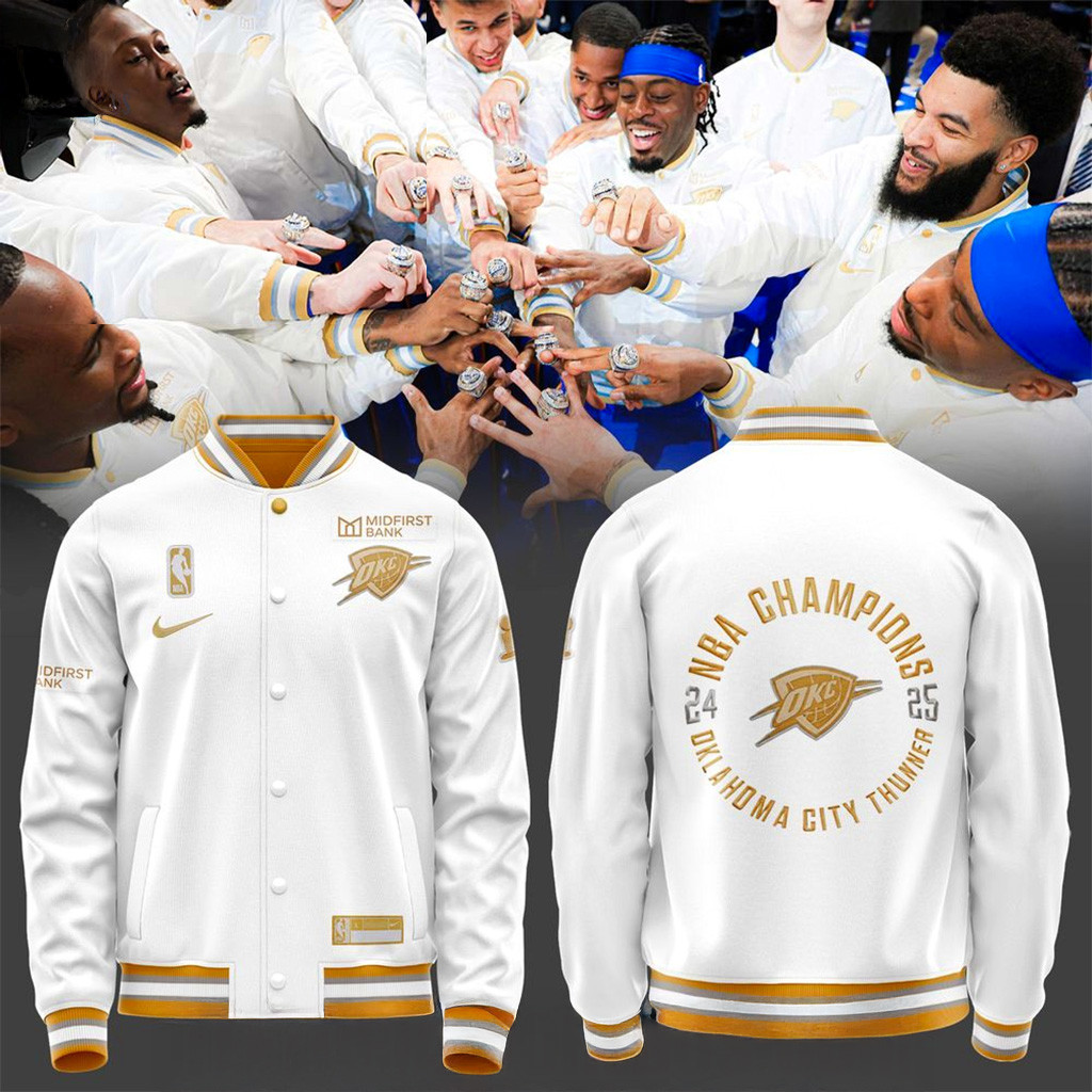 Oklahoma City Thunder 2025 NBA Finals Ring Ceremony Jacket OKC Merch Gifts For Fans-1