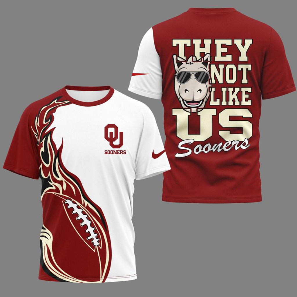 Oklahoma Sooners 2025 NCAA They Not Like US Shirt Heels Merch Presents For Football Fans-1