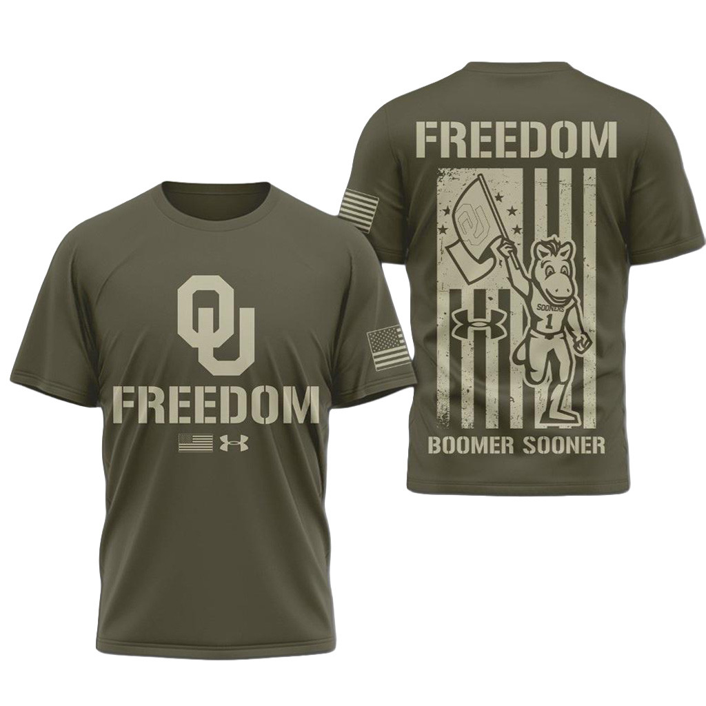 Oklahoma Sooners NCAA Freedom Under Armour Shirt Oklahoma Sooners Merch Father Gifts-1