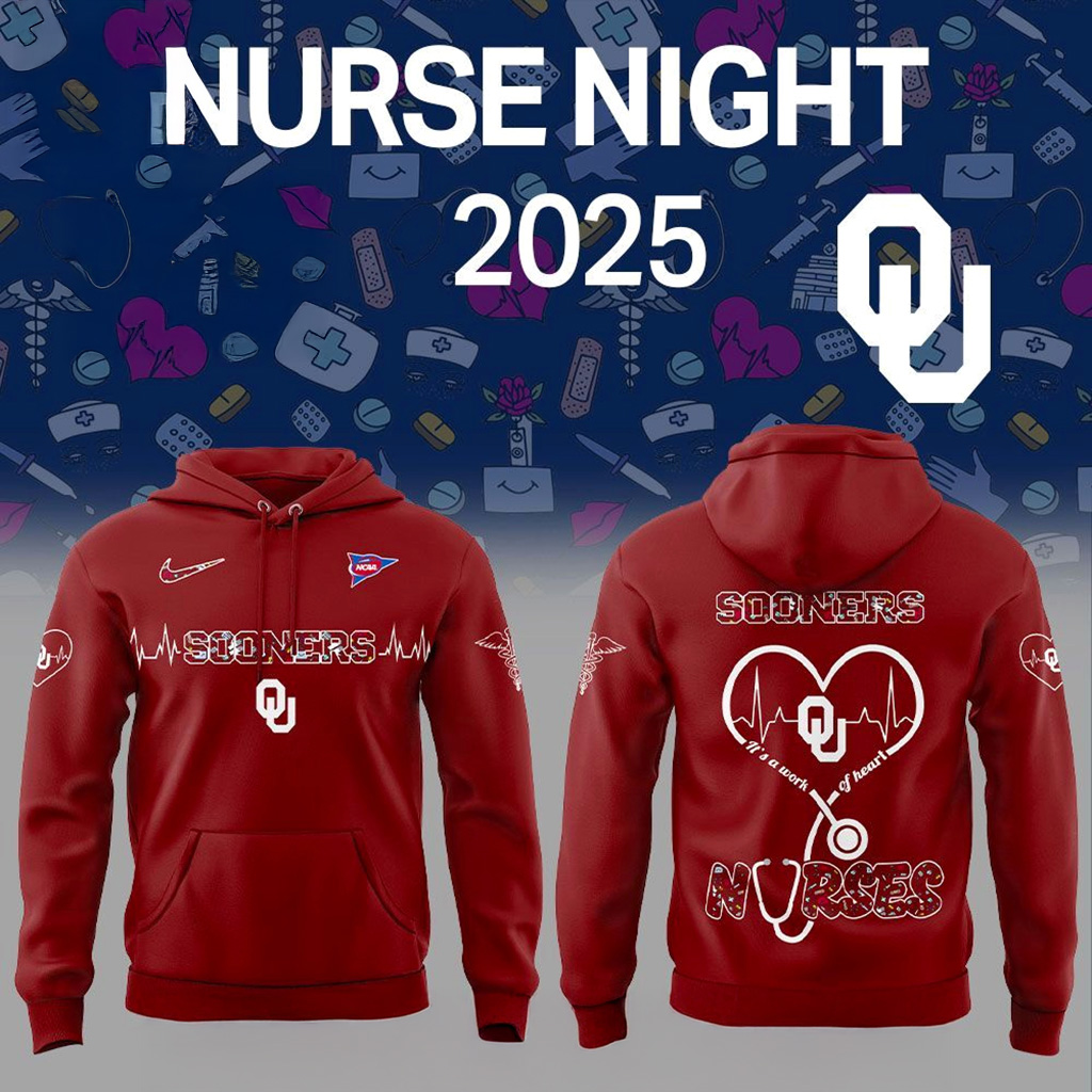 Oklahoma Sooners Nurses Night Hoodie Oklahoma Sooners Merch Gift For Boyfriend-1