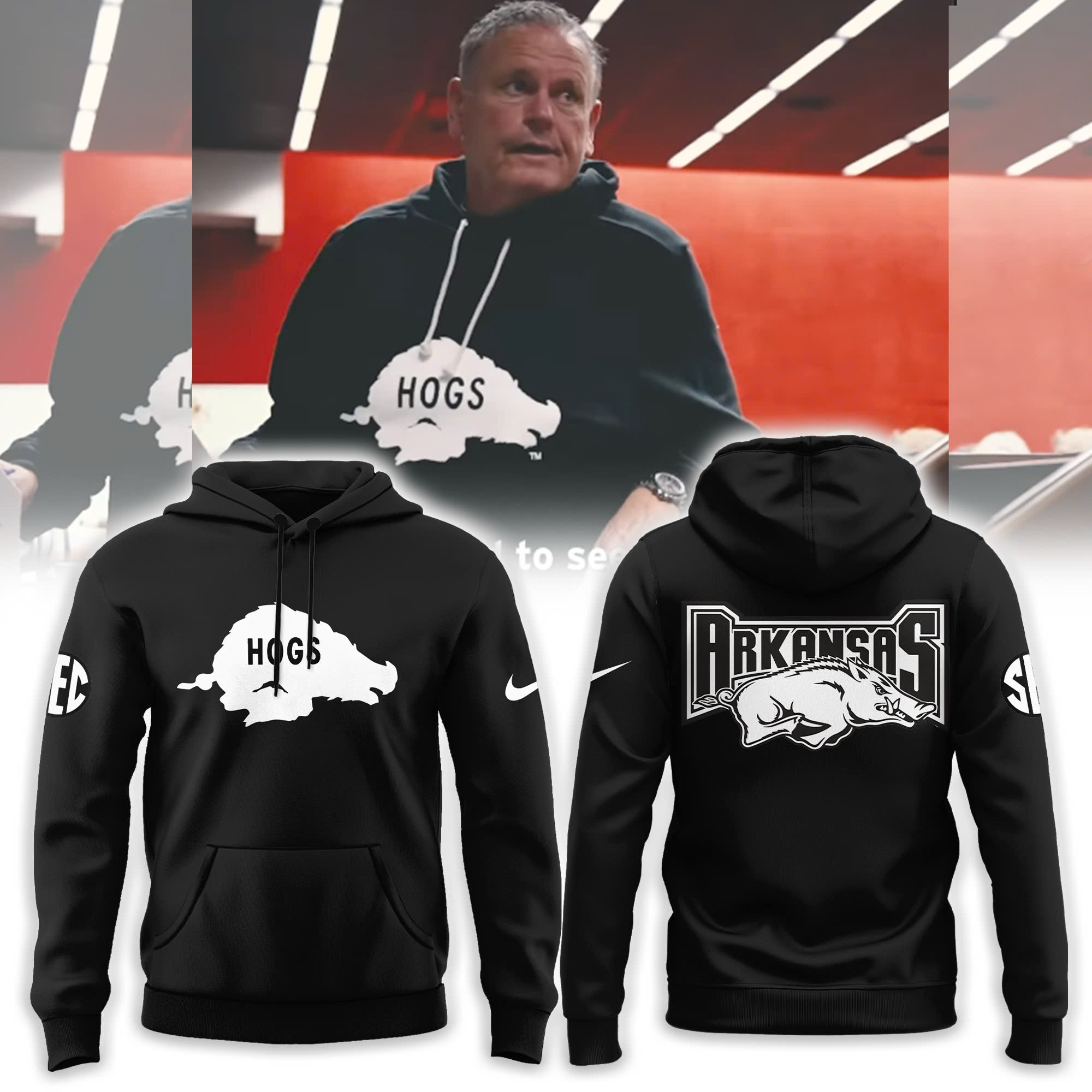 Omahogs 2025 Merch Arkansas Razorback Hoodie Fan Baseball Razorback Gifts For Men-1