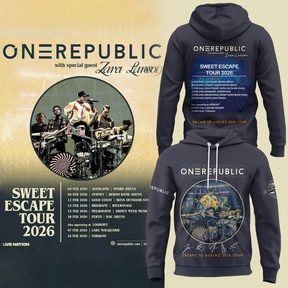 OneRepublic Sweet Escape Tour 2026 Hoodie Escape To AUS NZ 2026 Tour OneRepublic Fans Gifts-1