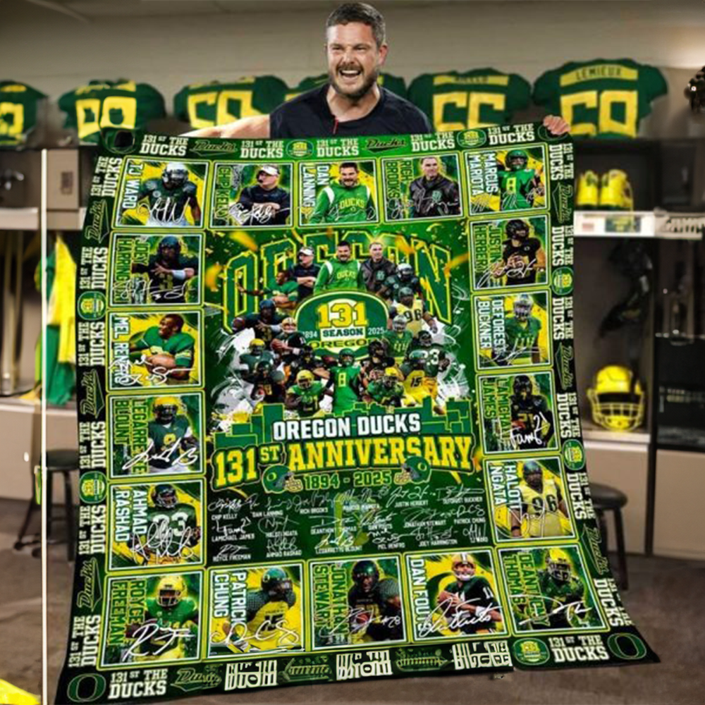 Oregon Ducks 131st Anniversary 1894 2025 Blanket Oregon Ducks Merch Football Lovers Gifts-1 Oregon Ducks 131st Anniversary 1894 2025 Blanket Oregon Ducks Merch Football Lovers Gifts-1