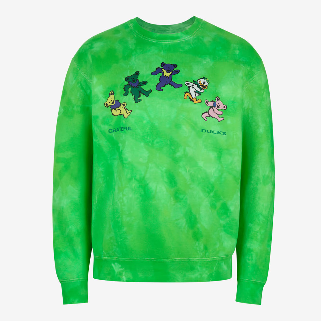 Oregon Grateful Dead Merch Grateful Duck Tie Dye Sweatshirt Football Fan Gift Ideas-1