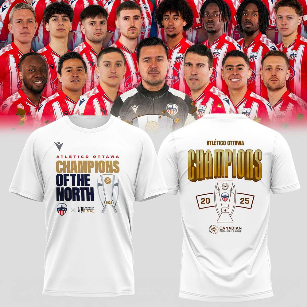 Ottawa Champions Of The North T-Shirt Atletico Ottawa Merch Canadian Soccer Clothing Gifts-1