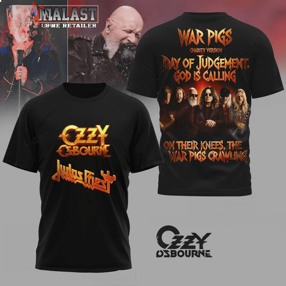 Ozzy Osbourne Judas Priest T-Shirt On Their Knees The War Pigs Crawling Tee Ozzy Osbourne Gifts-1
