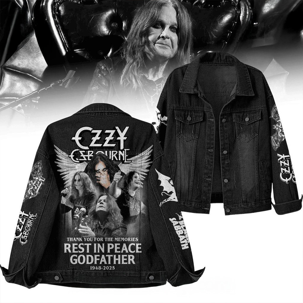 Ozzy Osbourne Rest in Peace Godfather Denim Jacket RIP Ozzy Merch Xmas Gifts For Dad-1 Ozzy Osbourne Rest in Peace Godfather Denim Jacket RIP Ozzy Merch Xmas Gifts For Dad-1