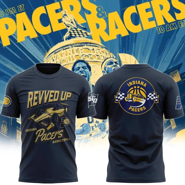 Pacers & Racing 2025 T-Shirt Indiana Pacers Merch Basketball Lovers Fan Best Gift Ideas-1