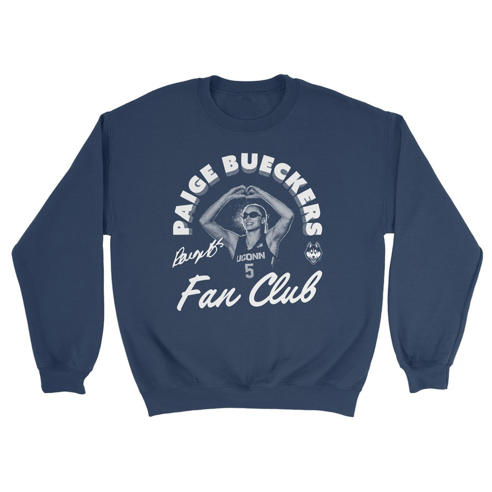 Paige Bueckers Merch Sweatshirt Uconn Paige Bueckers Fan Club Navy Crewneck Fan Merch-1
