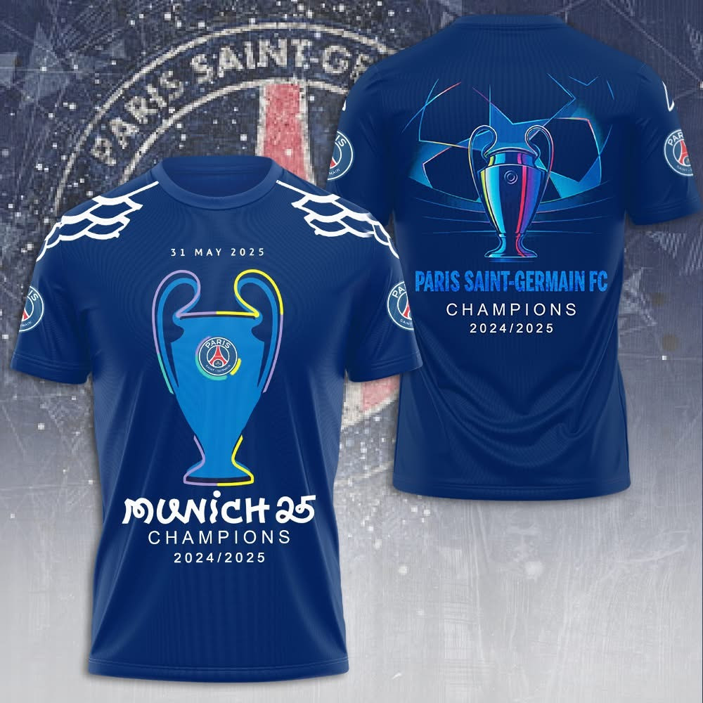 Paris Saint-Germain Munich 2024 2025 UEFA Champions League Shirt PSG Merch Gifts For Fans-1