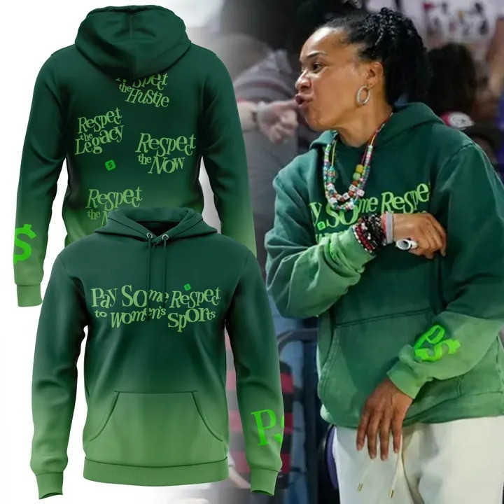 Pay Some Respect To Women's Sports Green Hoodie Coach South Carolina Fan Gifts-1
