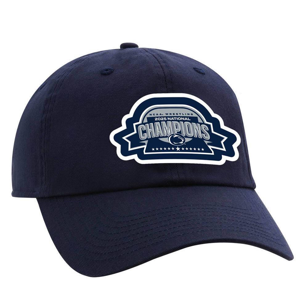 Penn State 2025 13X Wrestling National Champs Hat Navy Gifts For Brother-1