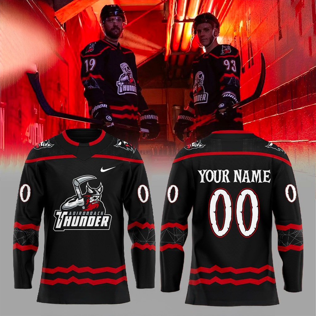 Personalized Adirondack Thunder Halloween Auction Uniform Hockey Jersey Dad Christmas Gifts-1