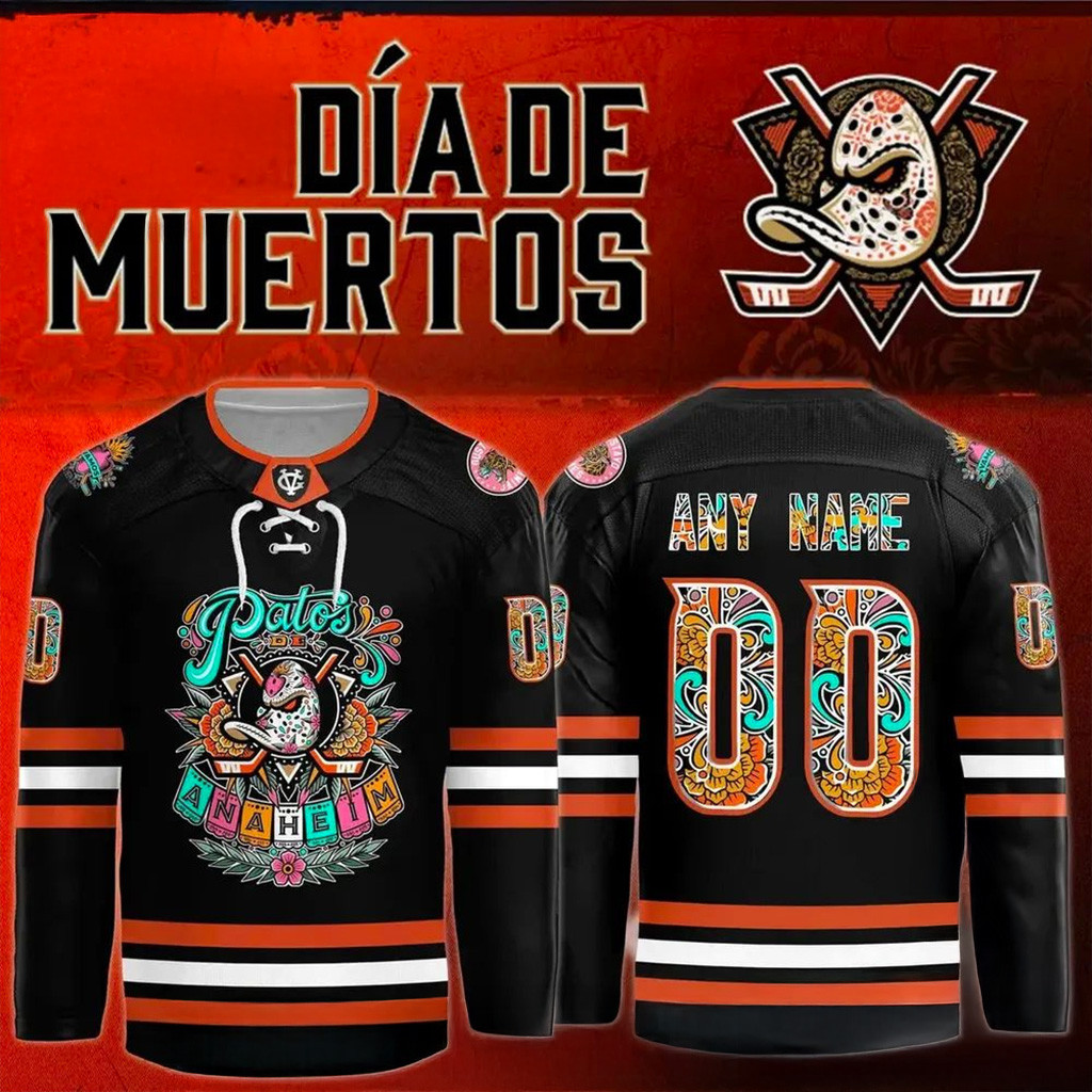 Personalized Anaheim Ducks Dia De Los Muertos Jersey Anaheim Ducks Merch Christmas Gifts For Him-1