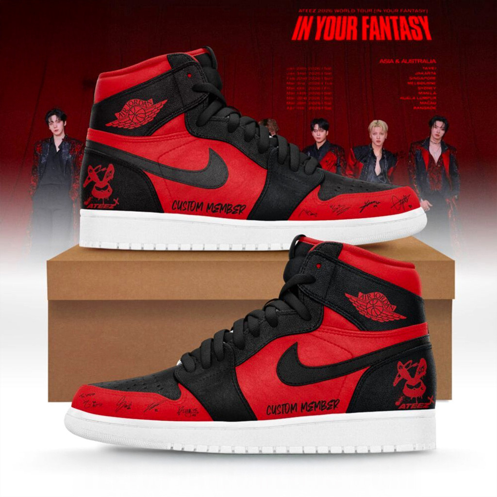 Personalized Ateez In Your Fantasy World Tour 2026 Air Jordan 1 Sneakers Ateez Merch-1
