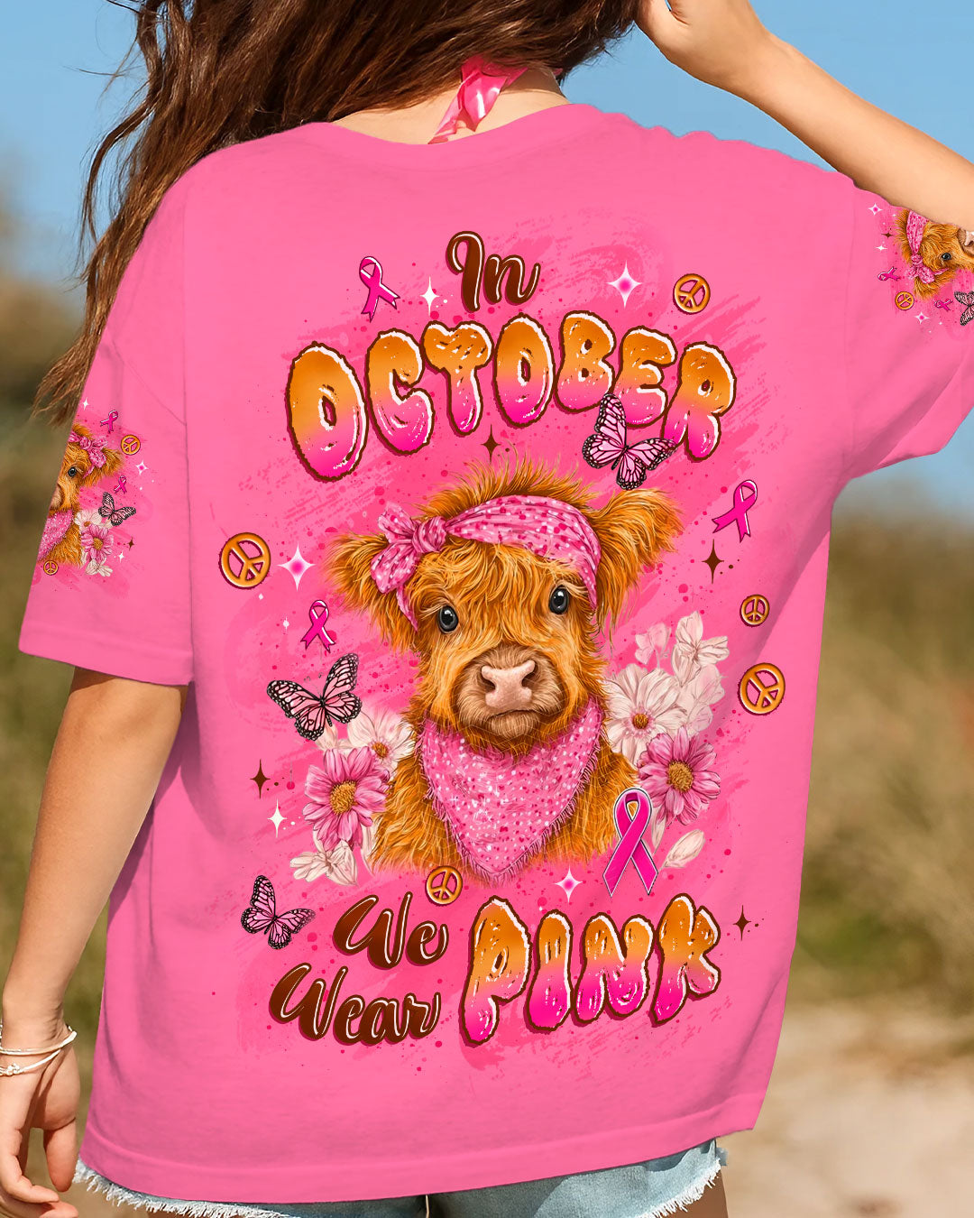 Personalized Breast Cancer 3D All Over Printed Tshirt-1