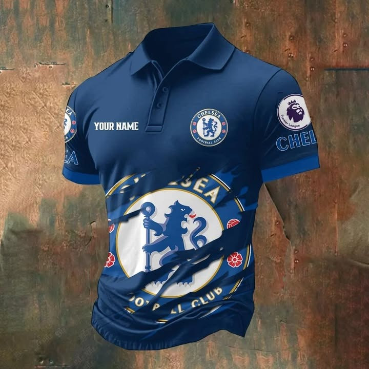 Personalized Custom Chelsea F.C Polo Shirt Men's The Blues Chelsea Football Club Fan Gifts-1 Personalized Custom Chelsea F.C Polo Shirt Men's The Blues Chelsea Football Club Fan Gifts-1