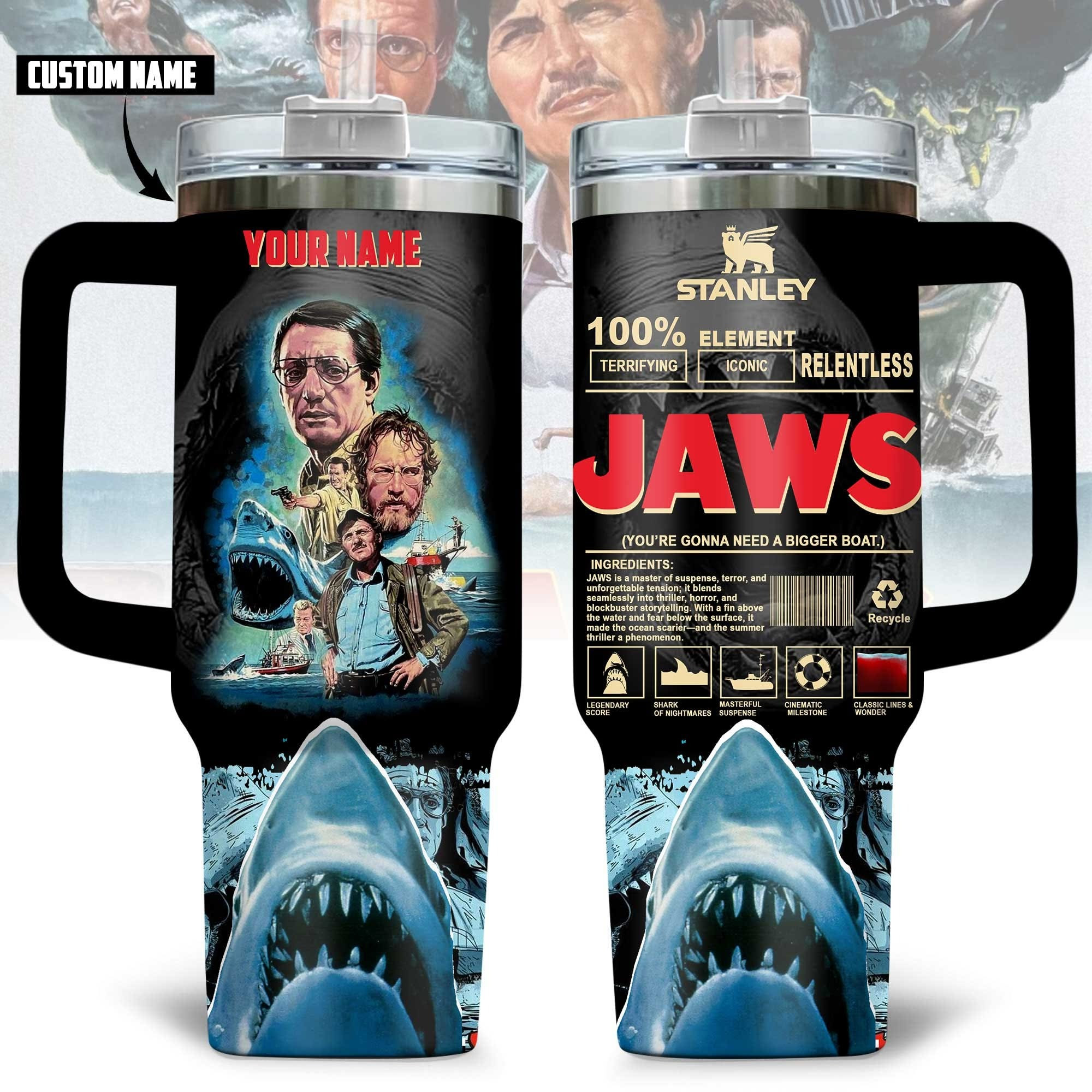 Personalized Custom JAWS Tumbler Merchandise Themed Movie Gifts For Jaws Fans-1 Personalized Custom JAWS Tumbler Merchandise Themed Movie Gifts For Jaws Fans-1