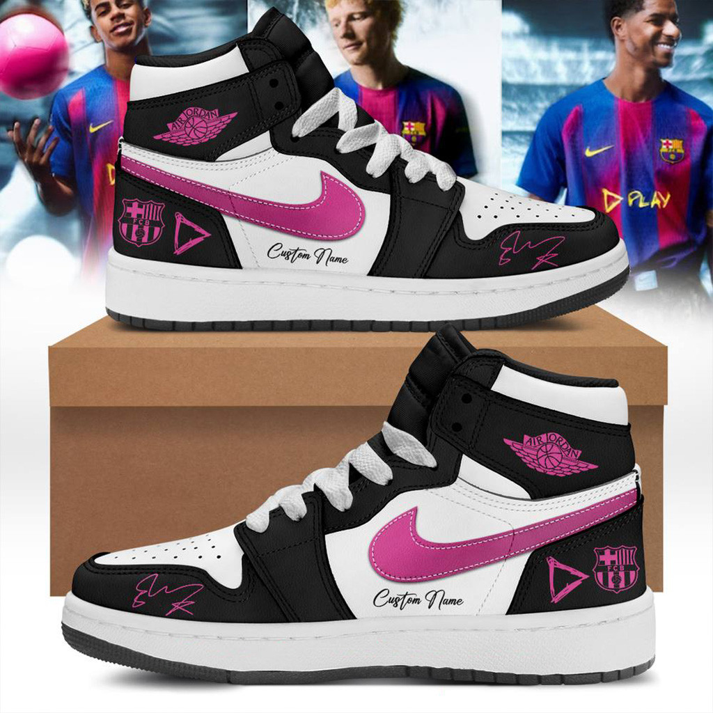 Personalized FC Barcelona x Ed Sheeran Play is Now Special Air Jordan 1 Sneaker Fan Merch Gifts-1