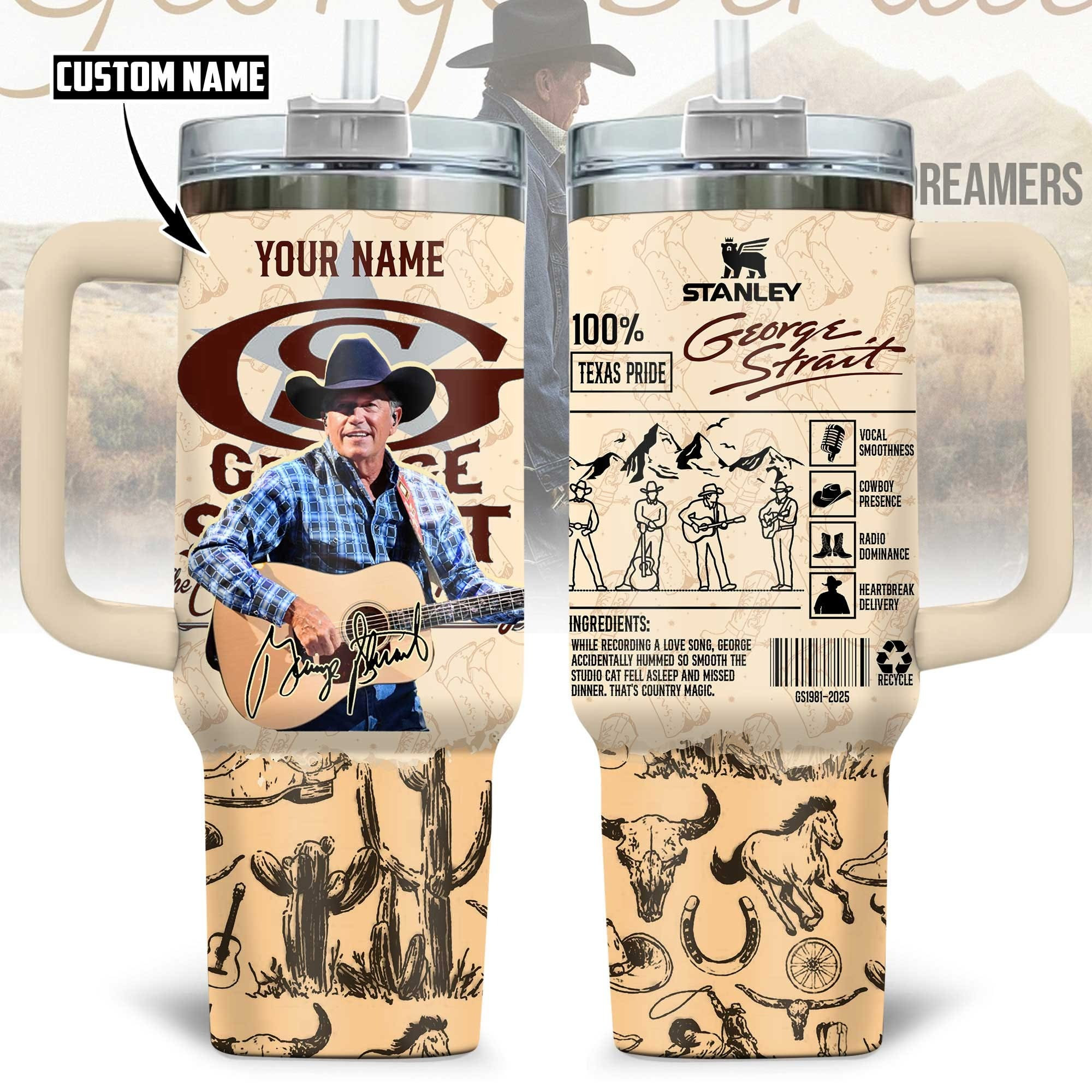 Personalized George Strait Tumbler Merchandise Great Gifts For Country Music Lovers Fans-1