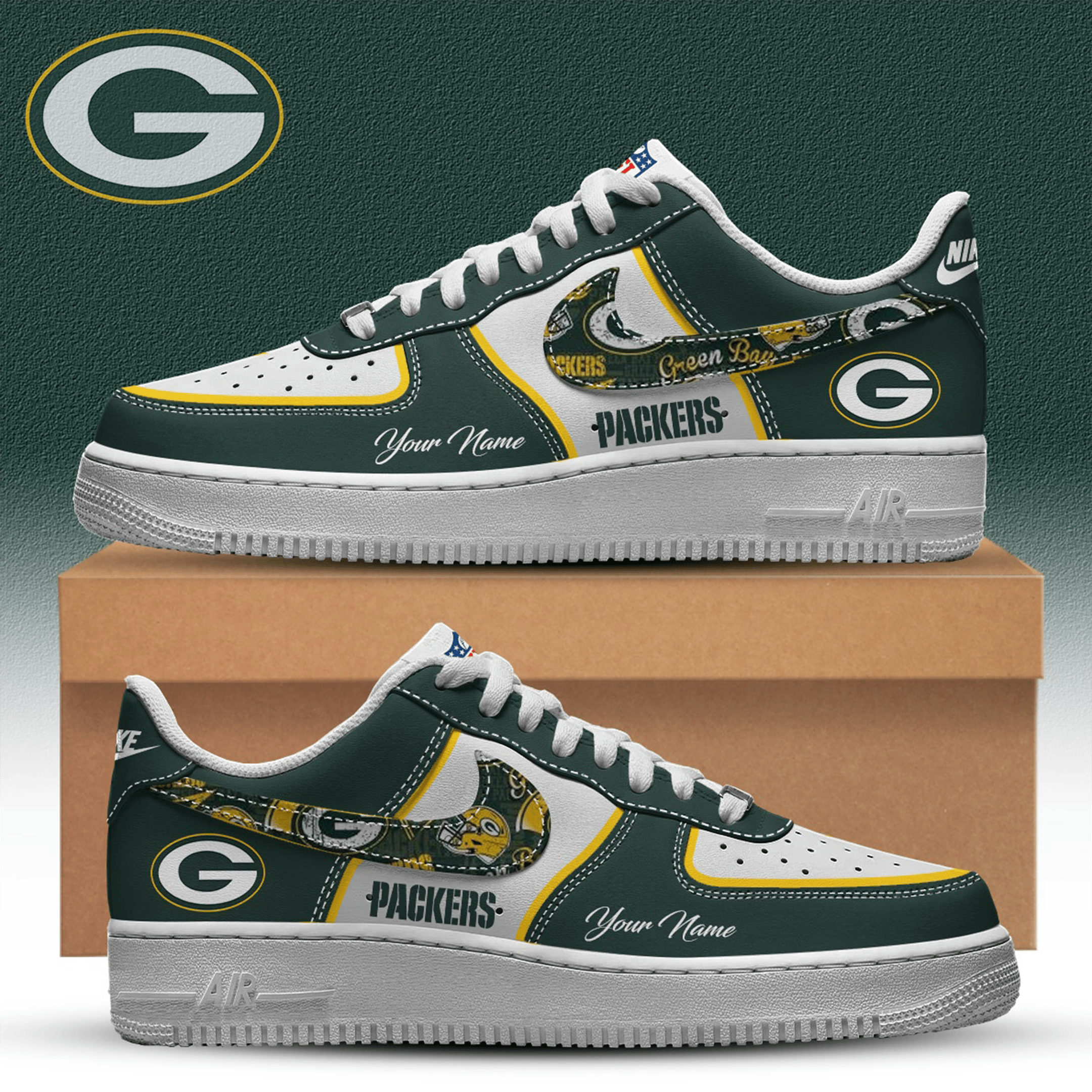 Personalized Green Bay Packers Shoes Game Day Outfits Football Merch Gifts For Packers Fans-1
