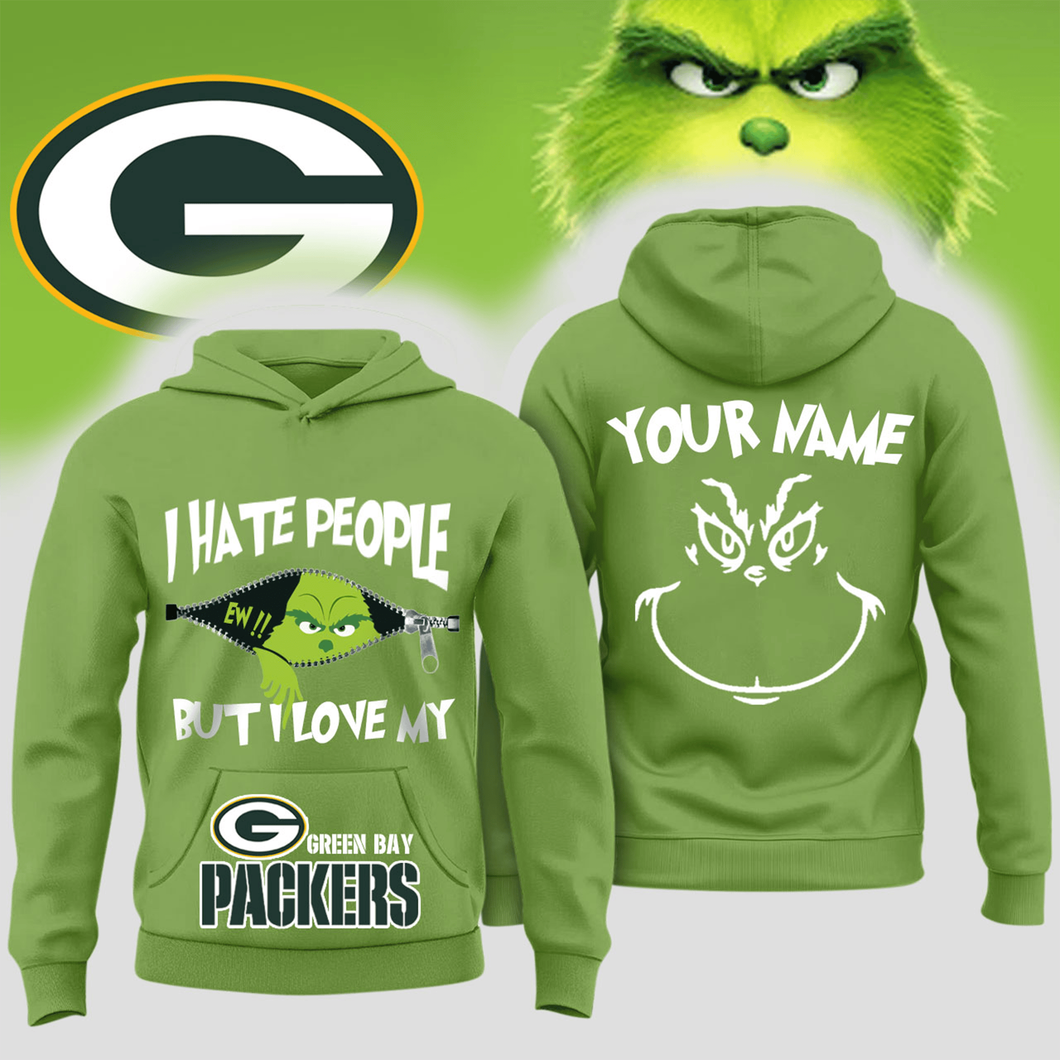 Personalized Green Bay Packers X Merry Grinchmas Hoodie The Grinch Merch Packers Football Gifts-1 Personalized Green Bay Packers X Merry Grinchmas Hoodie The Grinch Merch Packers Football Gifts-1