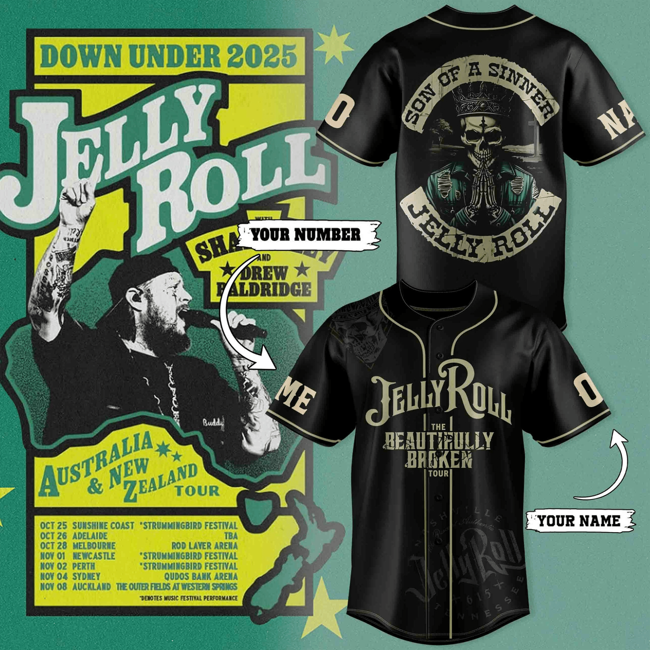 Personalized Jelly Roll Beautifully Broken Tour Jersey Son Of A Sinner Clothing Jelly Roll Gift-1 Personalized Jelly Roll Beautifully Broken Tour Jersey Son Of A Sinner Clothing Jelly Roll Gift-1