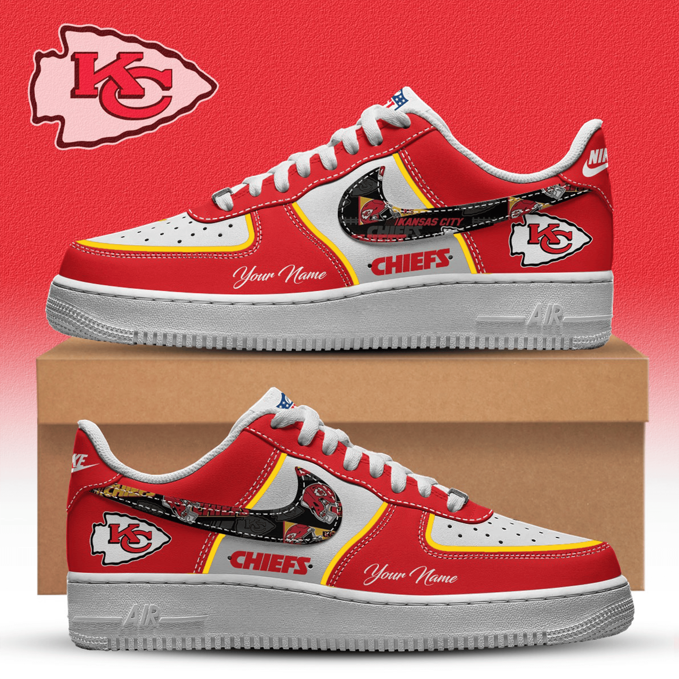 Personalized KC Chiefs Shoes Football Outfits Game Day Merch Kansas City Chiefs Gifts-1 Personalized KC Chiefs Shoes Football Outfits Game Day Merch Kansas City Chiefs Gifts-1