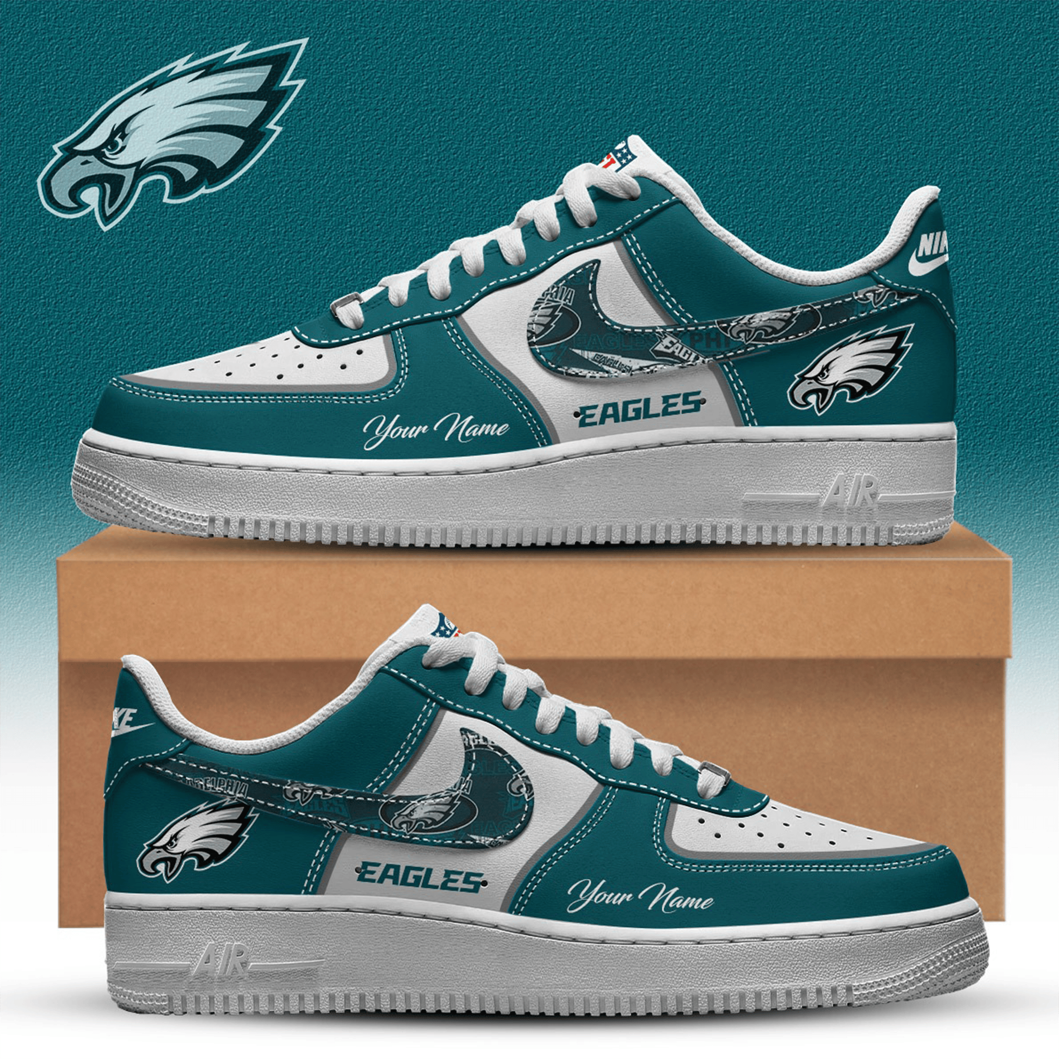 Personalized Philadelphia Eagles Shoes Football Outfits Game Day Merch Eagles Fan Gift Ideas-1