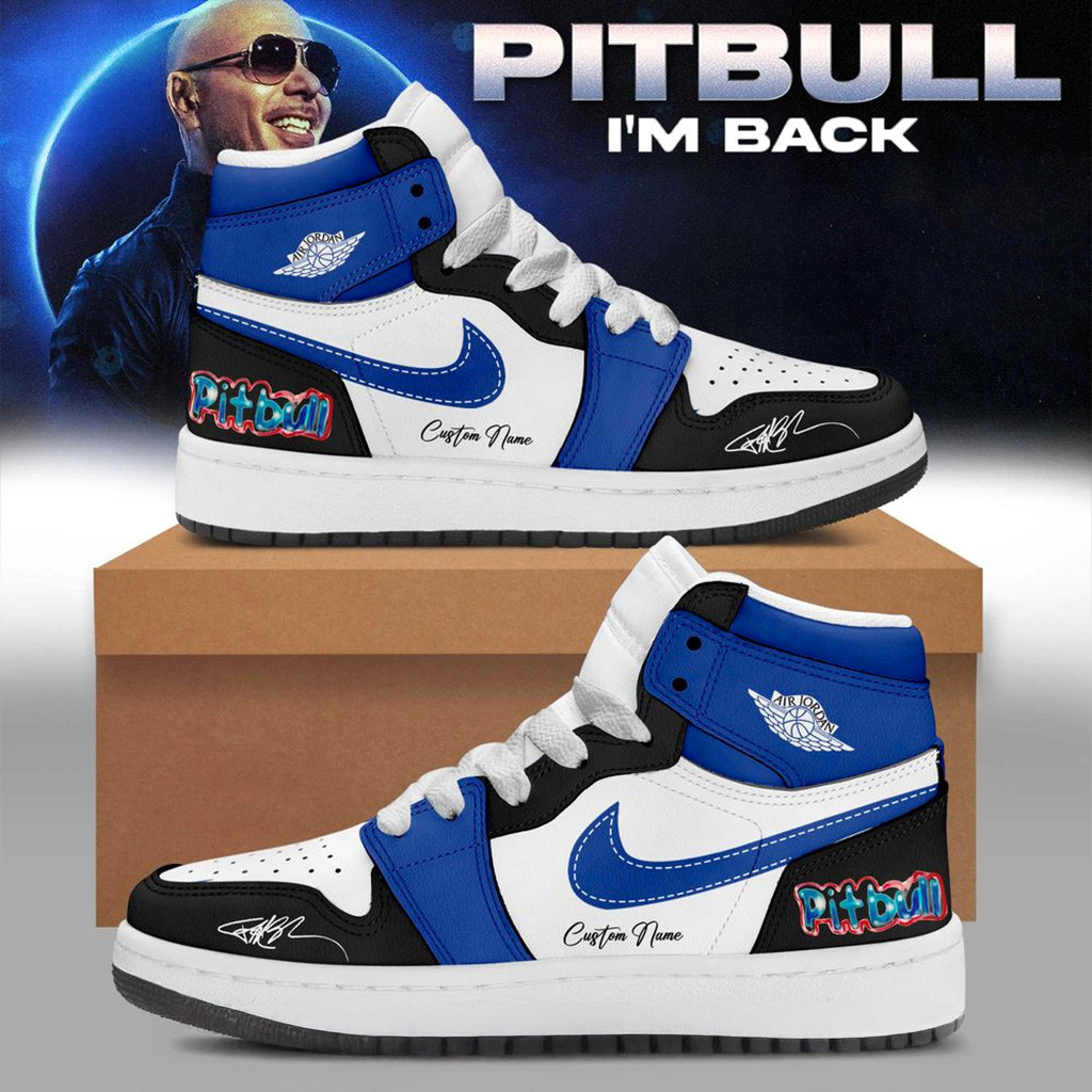 Personalized Pitbull I'm Back Air Jordan 1 Sneakers Pitbull Merch Xmas Gifts For Dudes-1
