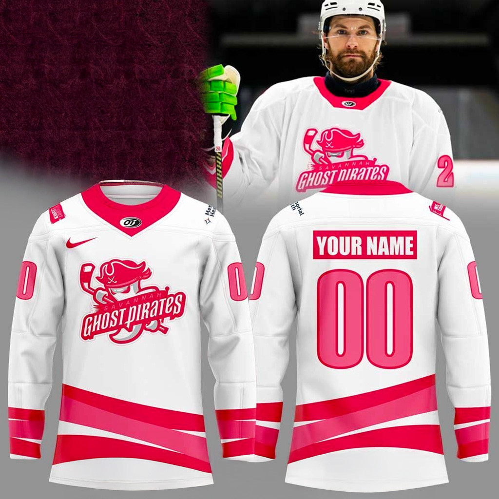 Personalized Savannah Ghost Pirates Pink In The Rink Jersey Pirates Merch Gifts For Hockey Fans-1