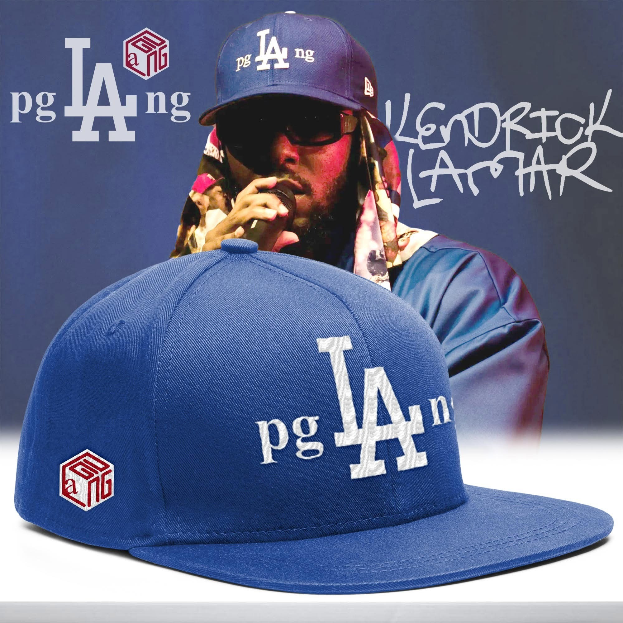 PgLang Hat Kendrick Lamar X PgLang Cap Los Angeles Dodgers Fan Merch Gift Ideas-1