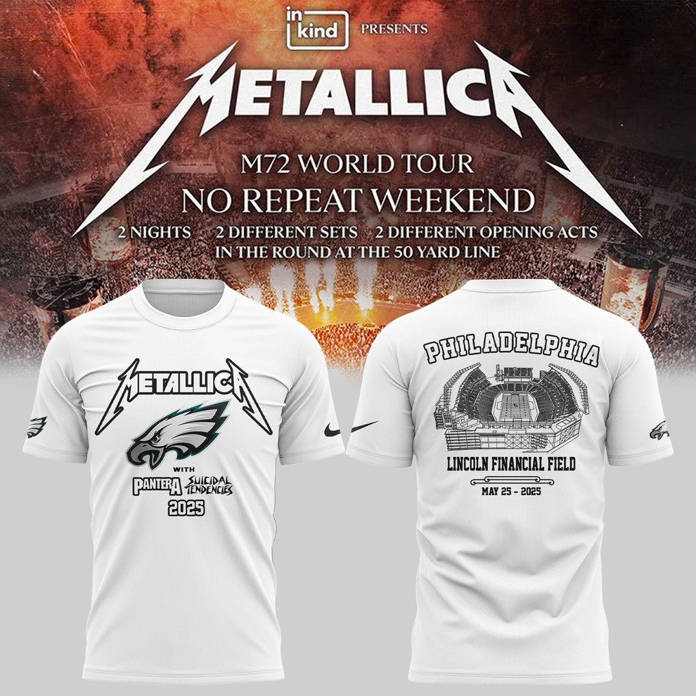 Philadelphia Eagles Metallica M72 World Tour 2025 Merch T-Shirt Pantera Suicidal Tendencies-1