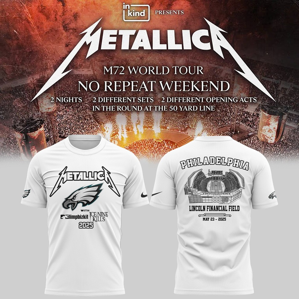 Philadelphia Eagles Metallica M72 World Tour 2025 Shirt Fan Gear Gifts For Metallica Lovers-1