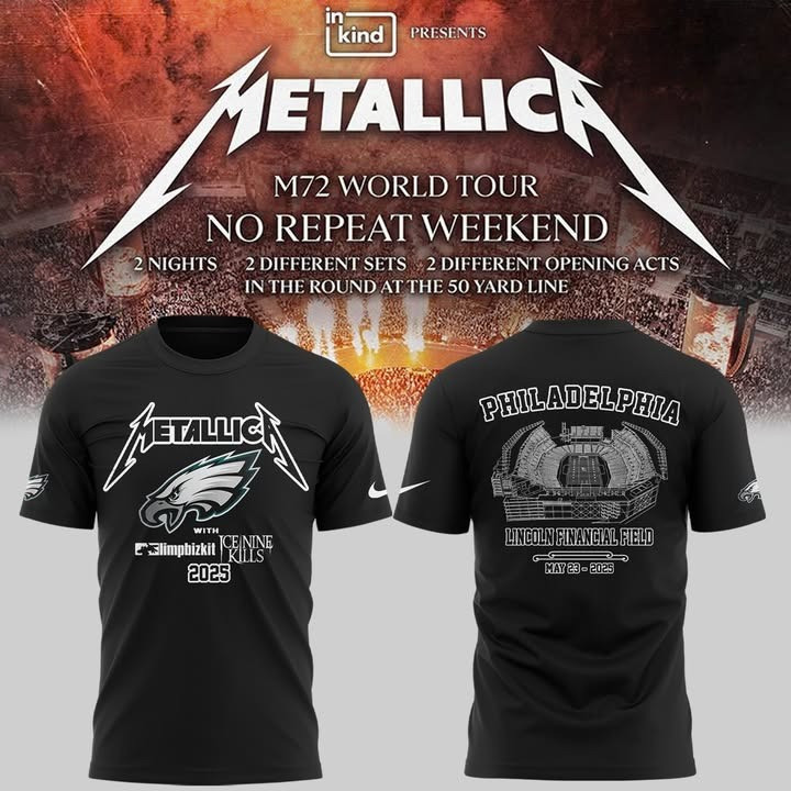 Philadelphia Eagles Metallica M72 World Tour 2025 Shirt Fan Merch Gifts For Metallica Lovers-1