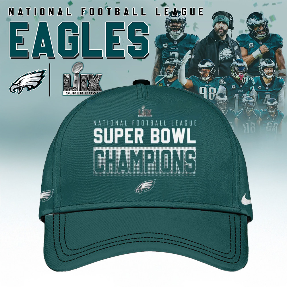 Philadelphia Eagles National Super Bowl Champions Hat Go Birds Eagles Cap Fans Merch Items-1