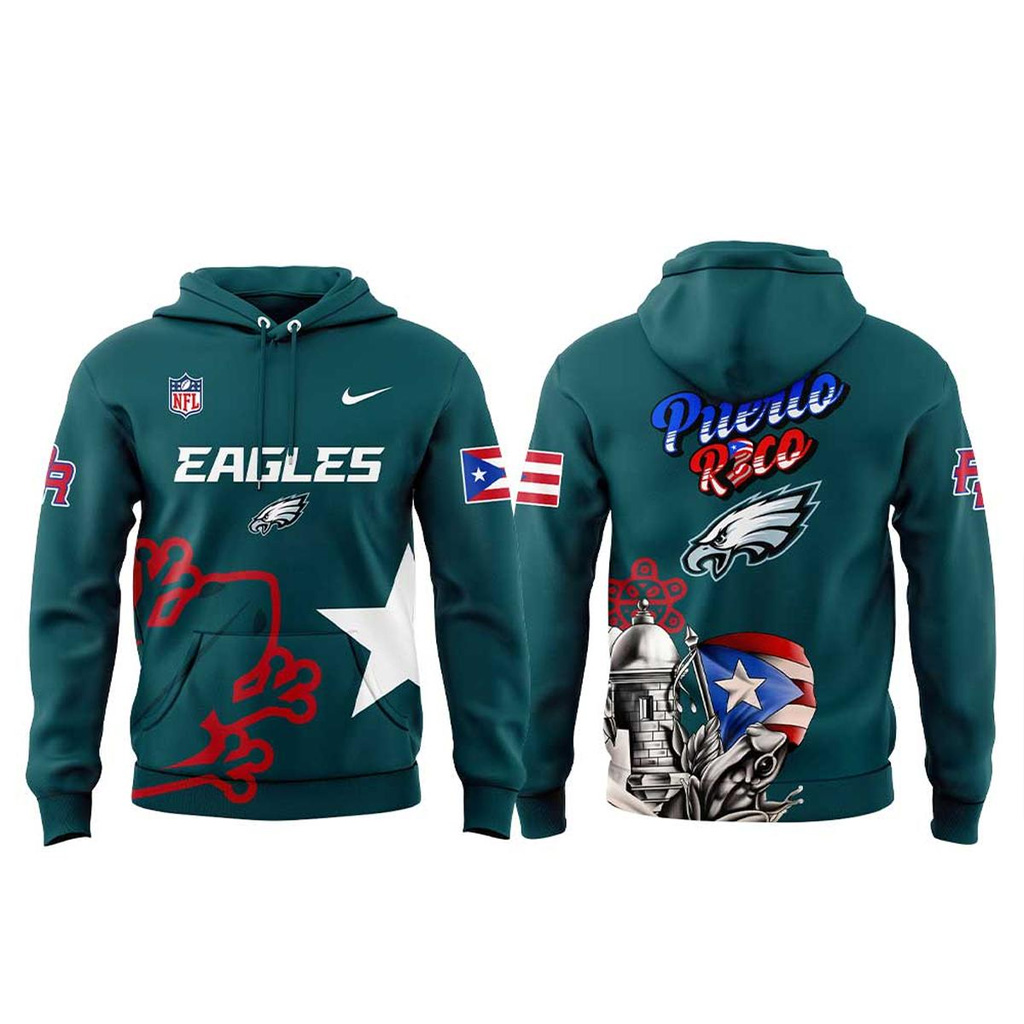 Philadelphia Eagles Puerto Rico 2025 Hoodie Eagles Merch Christmas Gifts For Boyfriend-1