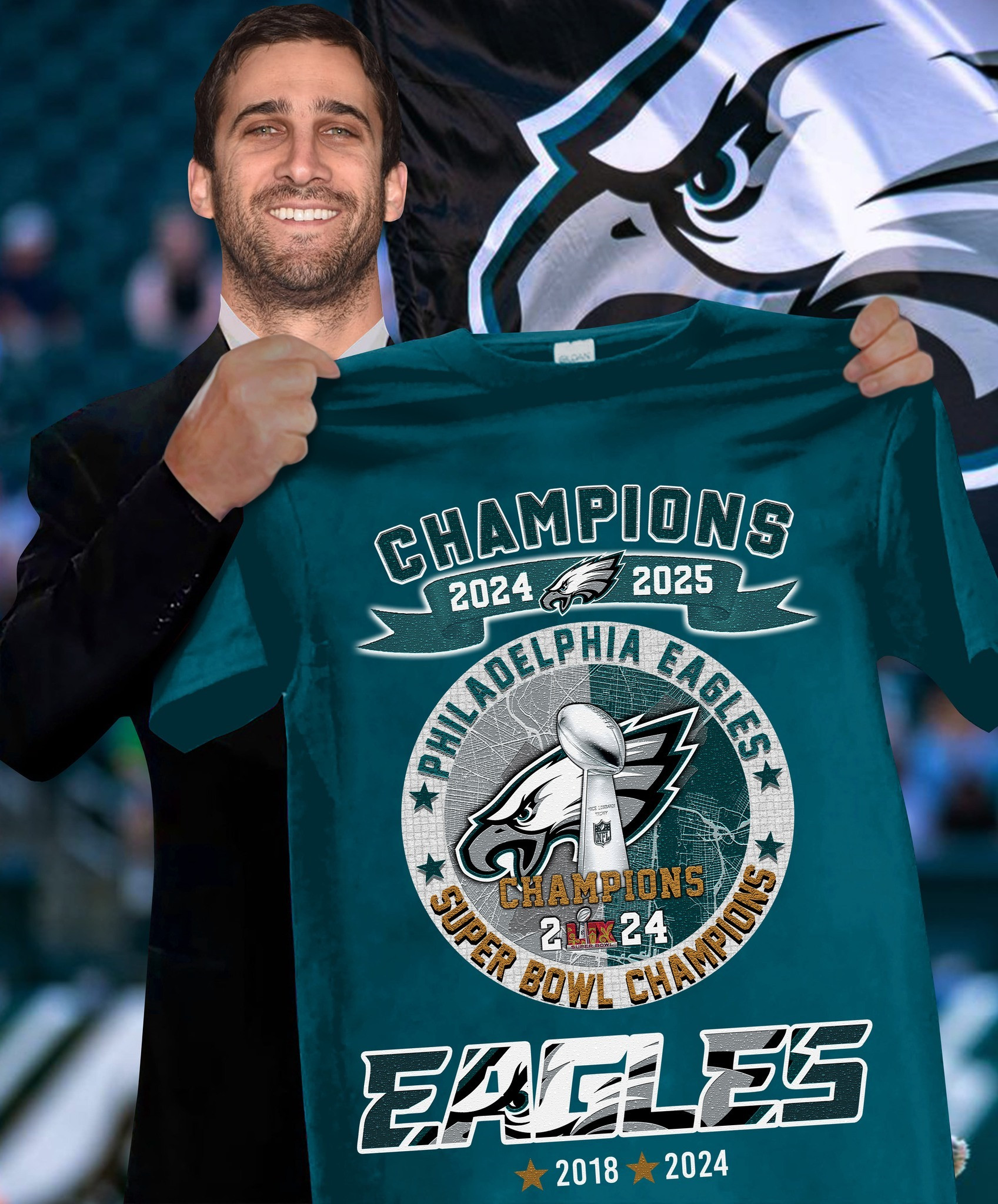 Philadelphia Eagles Super Bowl Champions Shirt 2025 Philly Eagles Football Fan Gift Ideas-1