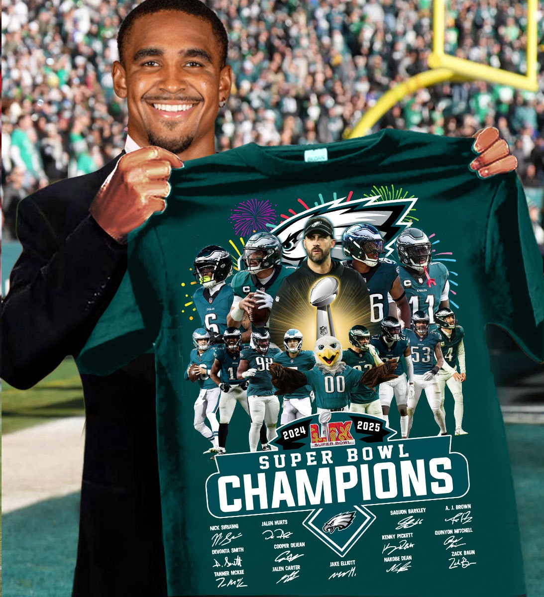 Philadelphia Eagles Super Bowl LIX Champions T-Shirt 2025 Philly Eagles Fan Merch-1