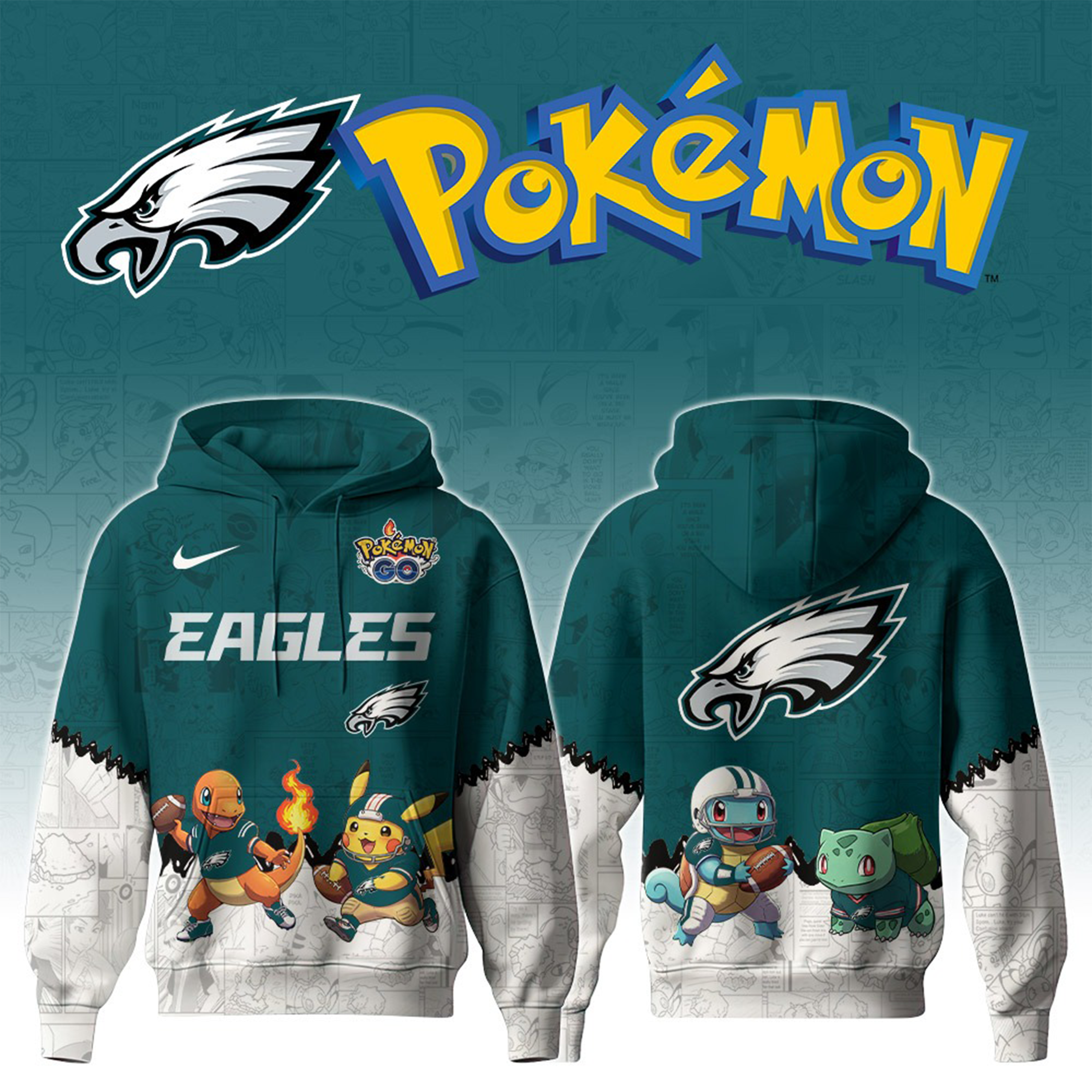 Philadelphia Eagles X Bad Bunny Hoodie Super Bowl Merch Philadelphia Eagles Football Merch-1 Philadelphia Eagles X Bad Bunny Hoodie Super Bowl Merch Philadelphia Eagles Football Merch-1