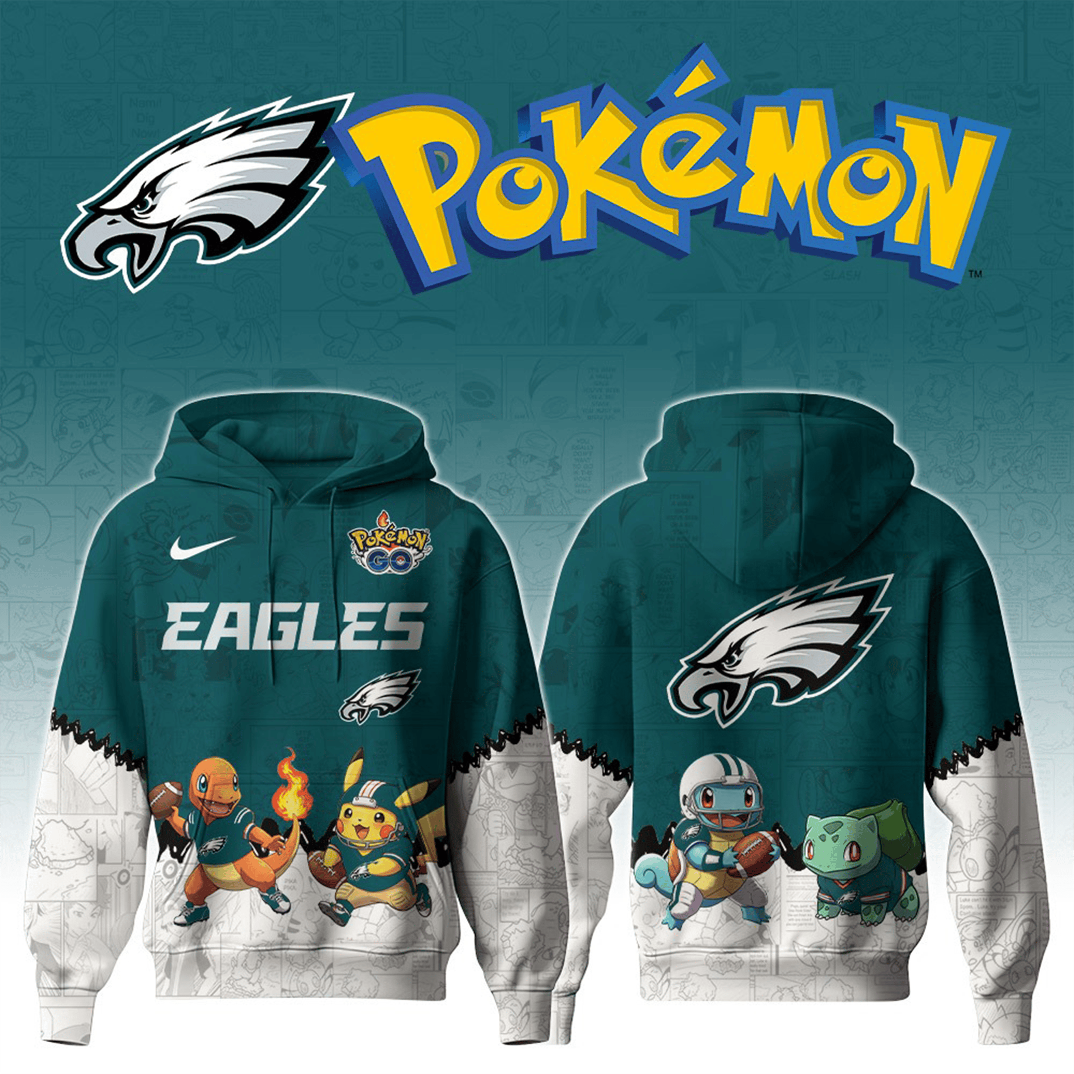 Philadelphia Eagles X Pokemon Hoodie Special Pokemon Limited Edition Clothing Eagles Gifts Idea-1