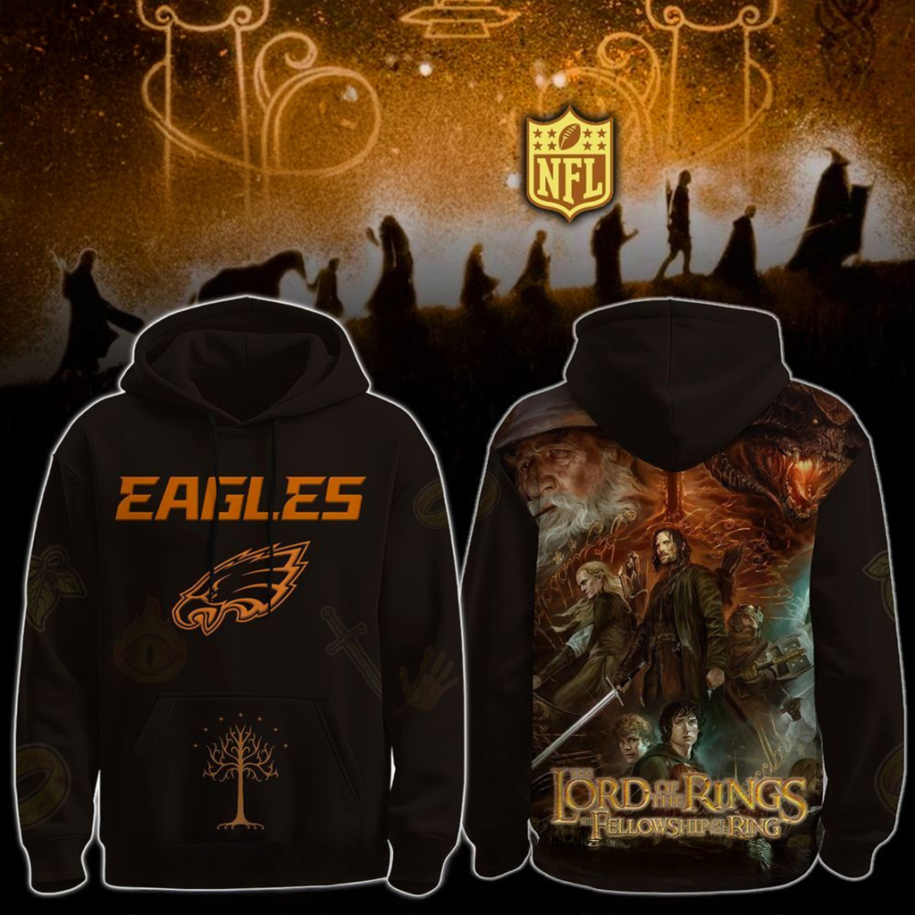 Philadelphia Eagles X The Lord Of The Rings The Fellowship Of The Ring Hoodie Fan Merch-1