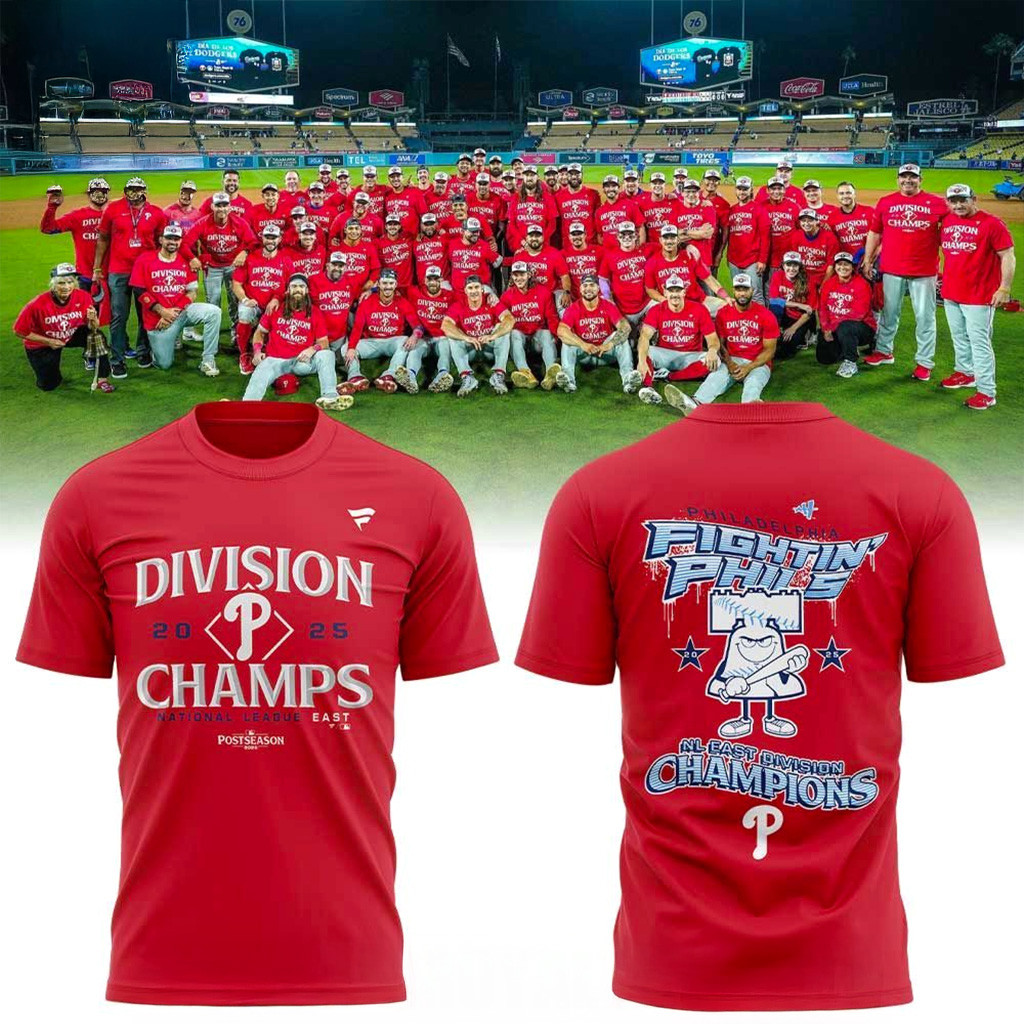 Philadelphia Phillies 2025 National League East Champions Fightin Phils T-Shirt Fan Merch-1