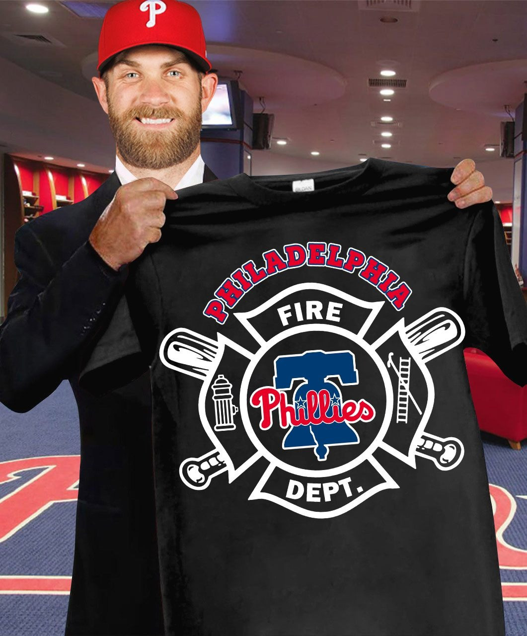 Philadelphia Phillies Honor Firefighters Fire Dept T-Shirt Baseball Lovers Phillies Fan Gifts-1