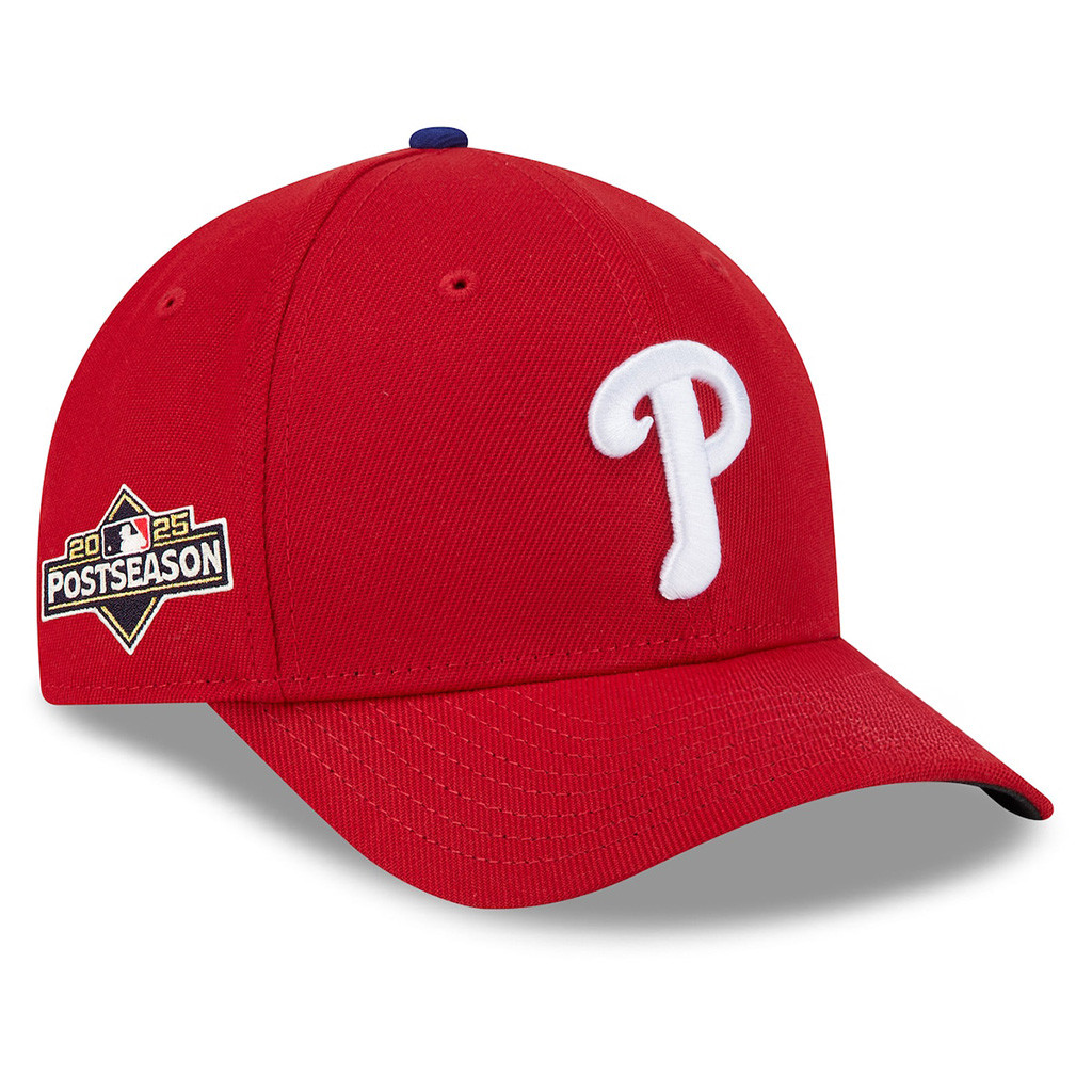 Philadelphia Phillies Red 2025 MLB Postseason 9forty Embroidered Hat Fan Merch Gift For Men-1