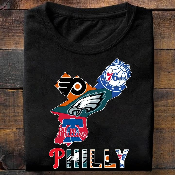 Philly City Sport Teams Logo T-Shirt Gifts For Philadelphia Sport Teams Lovers Fans-1
