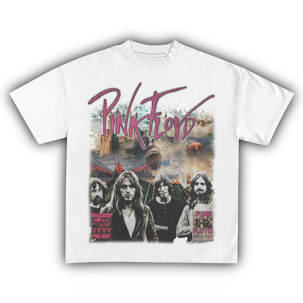 Pink Floyd White T-Shirt Pink Floyd Merch Gift Ideas For Music Lovers-1