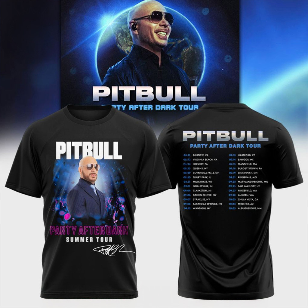 Pitbull I'm Back Signature Party After Dark Summer Tour T-Shirt Pitbull Merch Xmas Gifts For Him-1