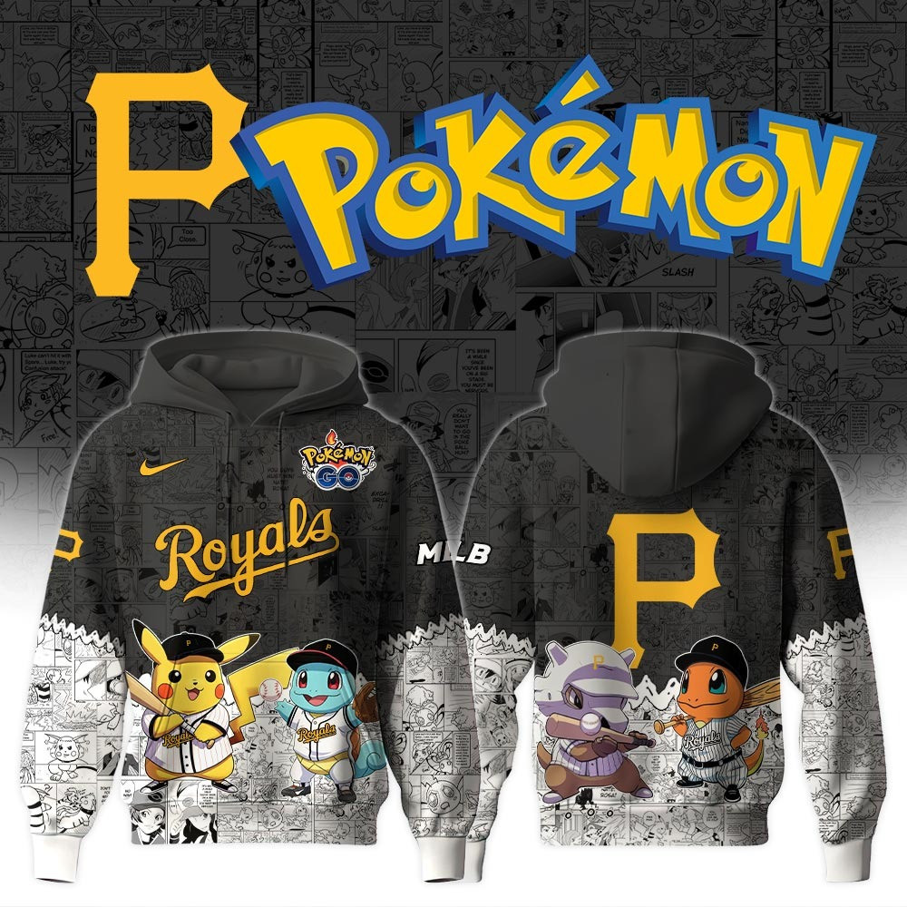 Pittsburgh Pirates X Pokemon Go Hoodie MLB Merch Gifts For Baseball Fans For Him Her-1